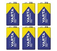 6 piles R9V R-9 6LR61 9V R-9 alcalines Varta Industrial Pro