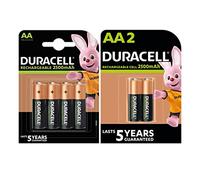 6 piles rechargeables Duracell AA 2500 mAh (1 blister de 4 piles + 1 ampoule de 2 batteries) 6 piles rechargeables
