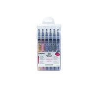 Sennelier Stylos pinceaux Ink Brush synthétiques irisés – Lot de 6