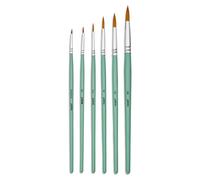 Pébéo – Lot de 6 pinceaux ronds – Acrylique fluide – N°000/0/2/4/6/8 – Manche court