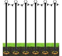 6 piquets en métal de 3 mètres pour éclairage extérieur, réglables, pour terrasse et jardin