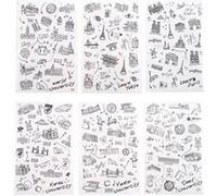 6 planches de stickers autocollants Tour du Monde pour décorer vos smartphones, tablettes , PC, MacBook , agenda , mug ou autres ...