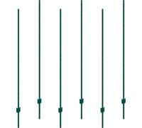 6 poteaux de clôture de 1,80 m, lot de 6 poteaux en T, poteaux de clôture métalliques robustes, verts