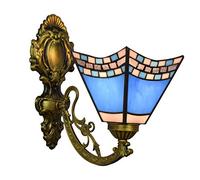 6 Pouces Couleur Britannique Verre rétro Miroir Applique créative Chevet Applique allée Bleu foncé Verre Applique Murale