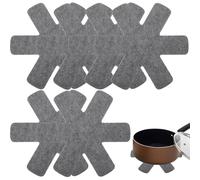 6 Protège-Poêles en Feutrine, Diamètre 38 cm et 2 mm d'Épaisseur, Antidérapants et Lavables, pour Toutes Marques de Casseroles et Poêles (Gris)