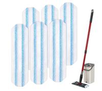 6 Recharge pour Vileda/O-Cedar Balai à Plat H2PrO Chiffon de rechange pour balai en microfibre Serpillière pour Tous Les sols durs