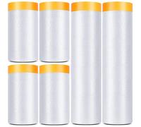 6 Rouleaux Bache de Protection Peinture Polyane avec Ruban Film Masquage Déchirer Facile Étanche & Résistant Poussière TRAITEMENT