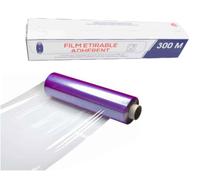 6 Rouleaux de Film Etirable Alimentaire Transparent 45cm x 300M avec ZIPCUT en Boîte Distributrice - D-Work