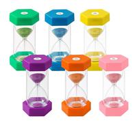 6 Sabliers Colorés pour Enfants, Kit de Sablier Coloré 5/10/20/30/45/60 Minutes, Minuterie de Couleur, Sablier pour Enfant, pour Jeux, Sieste, Minuterie de Cuisine, Exercice, Etude, Brossage