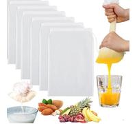 6 Sac a Lait Vegetal,20x30cm Réutilisables Mousseline Alimentaire - En nylon bio - Avec Cordon de Serrage,Cheese Cloth Pour Fromage