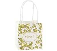 6 sacs cadeaux merci botanic 10x11x7cm pistache - arty fetes factory 95856