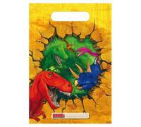 6 Sacs De Fête En Plastique Dinosaures 18 X 30 Cm Taille Unique Jaune