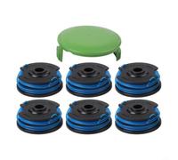 6 Spools 29242 29082 Plus Cap 3410468 for pour greenworks 7-Pack Trimmer Line Spools 1.65mm for pour greenworks 21212 Replacement Spool Kit 27ft Line for pour greenworks 21272 pour greenworks 21212
