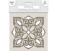 6 stickers à carreaux de ciment 15 x 15 cm BEIGE G