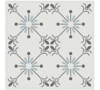 6 stickers à carreaux de ciment Blanc - Gris et Bleu 15 x 15 cm BLANC CASSE G
