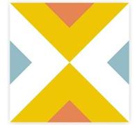 6 stickers Bleu jaune et blanc carreaux de ciment 15 x 15 cm MULTICOLORE G