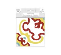 6 Stickers carreaux de ciment - 15 x 15 cm - Jaune et jaune