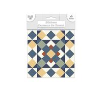 6 Stickers carreaux de ciment - 15 x 15 cm - Jaune et marron