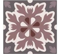 6 stickers carreaux de ciment 15 x 15 cm MAUVE G