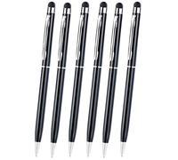 6 stylos à Bille 2 en 1 / Stylet Ultra Fin pour écrans tactiles [Callstel]