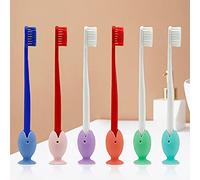 6 Supports Brosse à Dents en Silicone avec Ventouse - pour la Maison, Les Voyages, Le Travail ou Le Camping