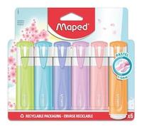 Maped – Surligneur FLUO'PEPS PASTEL – Pointe biseautée – Blister de 6
