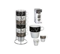 Ensemble de 6 tasses à café Secret de Gourmet Love Avec support 260 ml