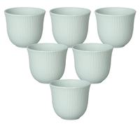 6 Tasses À Café Embossées 250 Ml Bleu Céladon - Loveramics