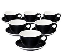 6 Tasses Café Latte Et Sous-tasses Egg 30 lack - Loveramics