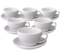 6 Tasses Café Latte Et Sous-tasses Egg 30 lanc - Loveramics