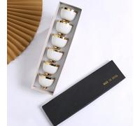 6 Tasses/ensemble Arc-en-ciel Avec Des Contours Dorés, Ensemble De Tasse À Expresso, Café, Lune, Tasse À Thé En Céramique Pour Ceux Qui Aiment Le Thé, Livré Dans Une Boîte Cadeau, Capacité Miniature 1