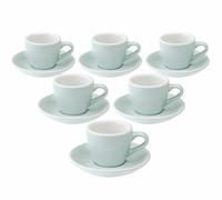 6 Tasses Espresso Et Sous-tasses Egg 8 Cl River Blue - Loveramics