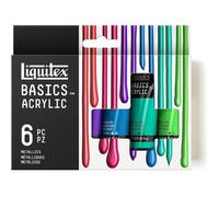 6 tubes de peinture acrylique - Couleurs métalliques - Liquitex Basics Acrylic