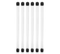 6 Tubes de Rangement Rond en Plastique Transparent avec Couvercle | 22,8x1,5x1,5cm, Noir, Réutilisable, Visibilité Claire, pour Voyage et Rangement de Parfum
