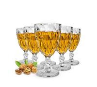 6 Verres à vin sur pied Sendez 300 ml Transparent Relief