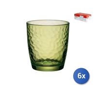 6 Verres Palatina En Verre Soufflé Vert 32 Cl