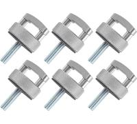 6 vis moletées à démontage rapide en acier, aluminium billeté, conception à anneau en D, vis pour toit rigide pour Wrangler JK JT 2007 à 2018, argent