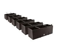 6 x boîte de balcon jardinière aspect rotin pot de plantation pot de fleurs c...