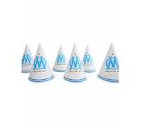 6 x chapeau de fête imprimé OM - Collection officielle Olympique de Marseille