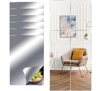 6 X Glass Wall Mirrors Self-Adhesive 30 X 20 Cm, Explosion Proof Square Flexible Acrylic Mirror Sticker, For Home Wall Decoration