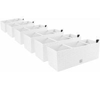 6 x jardinière de balcon jardinière aspect rotin pot de plantation pot de fle...