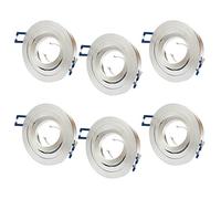 '10 x Lu de mi avec douille GU10 Aluminium Cadre de montage"Argent Spot encastré rond SD 1046 oscillant