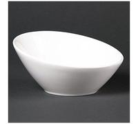 6 X Lumina en porcelaine fine bols 148 mm incliné ovale Blanc de cuisine Plat de service