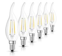 6 x Osram LED Filament Bougie Vent 2,5W=25W E14 Clair 2700K 250lm 230V