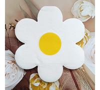 60/20 pièces Serviettes en forme de marguerite blanche, serviettes jetables avec imprimé tournesol pour décoration de fête, convient pour anniversaire, mariage, fournitures de fête, décoration de tabl