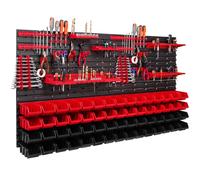 60 bacs gerbables Supports d'outils Étagère murale d'atelier Paroi d'outils 156x78cm Supports d'outils Système de stockage Bacs à bec Étagère murale extra-résistante Étagère extensible Étagère d'ateli