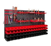 60 bacs gerbables Supports d'outils Étagère murale d'atelier Paroi d'outils 156x78cm Supports d'outils Système de stockage Bacs à bec Étagère murale extra-résistante Étagère extensible Étagère d'ateli