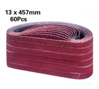 60 bandes abrasives 13 x 457 mm, 10 de chaque grain de 40/60/80/120/180/240 pour ponceuse à bande 457x13 mm, compatibles avec la ponceuse électrique Black&Decker Mix Grits-60PCS