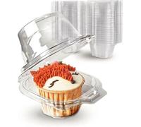 60 boîtes transparentes pour cupcakes de 11 cm, à l'unité, avec couvercle