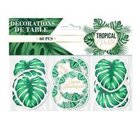 60 confettis anniversaire tropical party 4.5cm - sud trading cd5593 Vert G